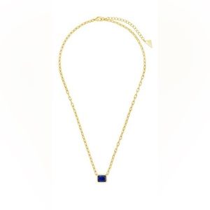 Sterling Forever Sapphire Cushion-Cut Bezel Pendant Necklace Cushion Cut blue